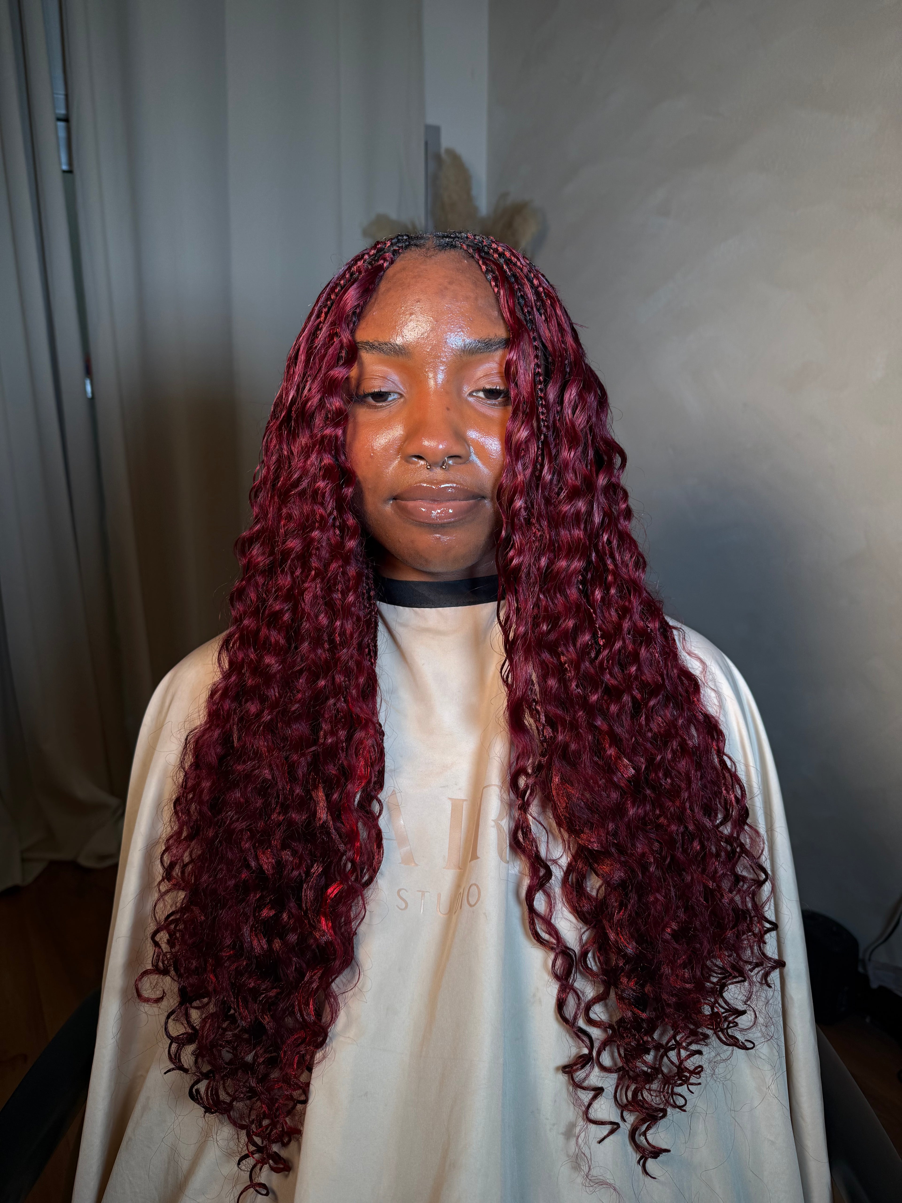 Deep Wave Boho Braid Human Hair (Color 99J Dark Burgundy)