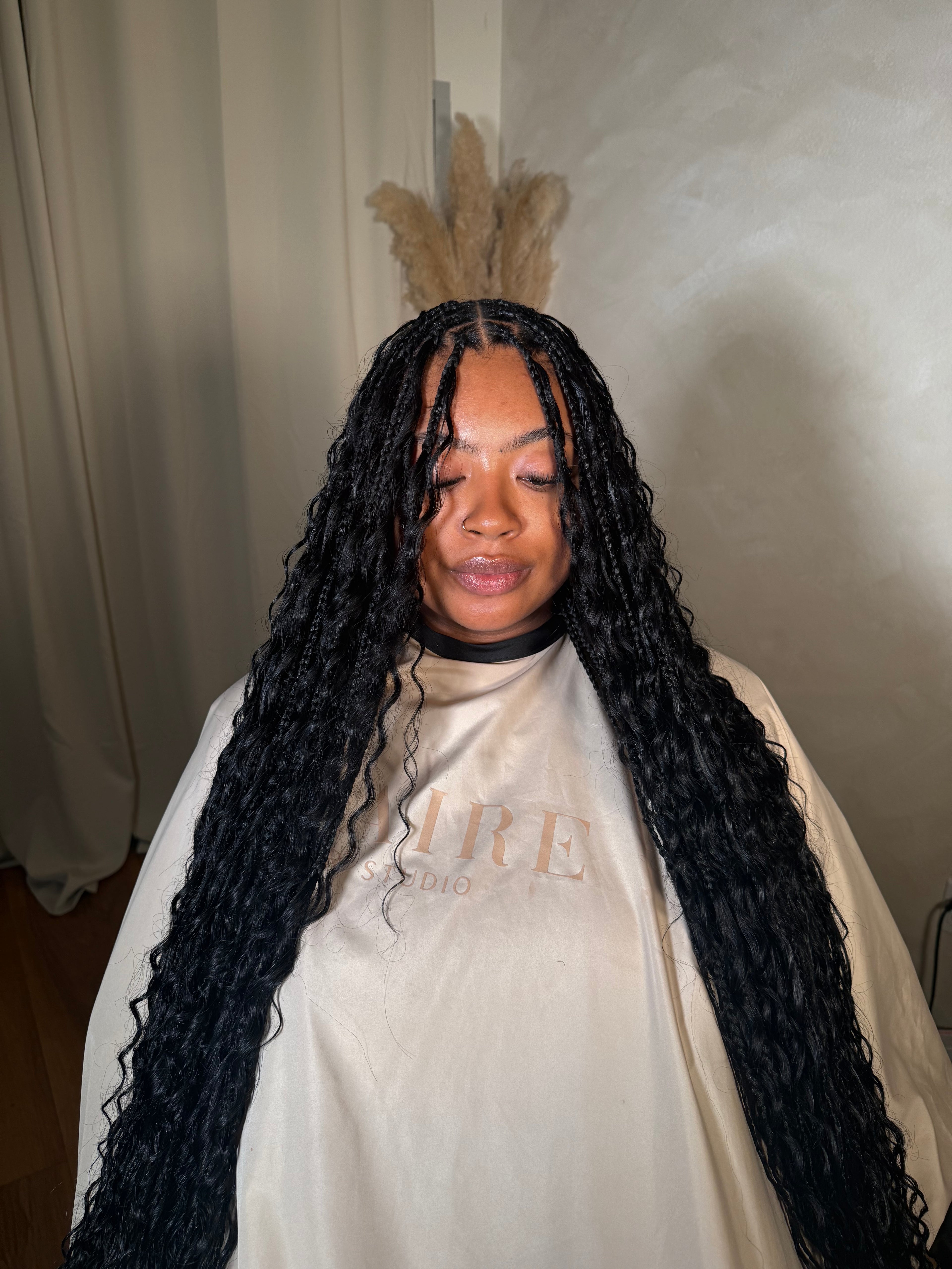 Deep Wave Boho Braid Human Hair (1B Natural Black)