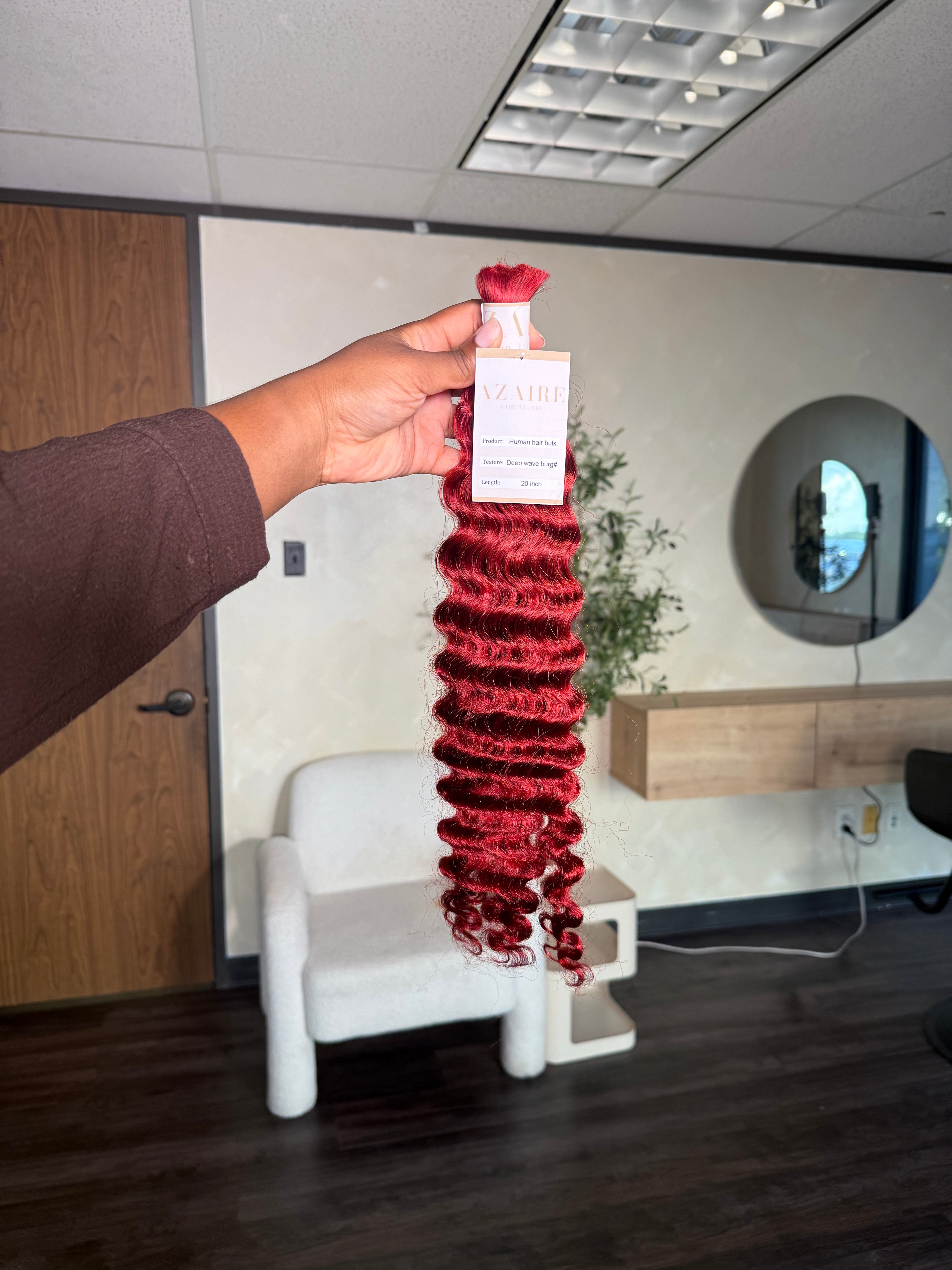 Deep Wave Boho Braid Human Hair (Color #BURG | Bright Burgundy)